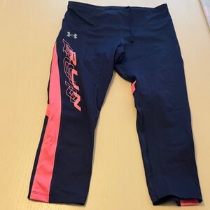 Under Armour Navy and Coral Capri Leggings